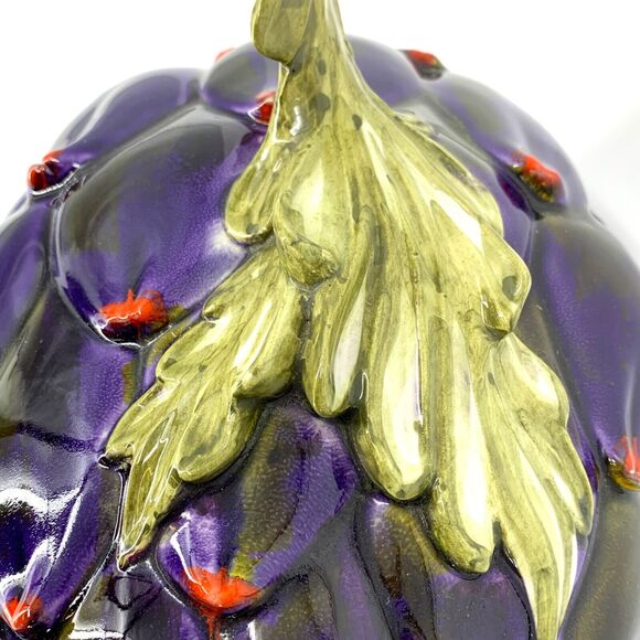 Vintage Mancioli Italy Pottery Faience Hand Painted Artichoke Soup Tureen - Picture 12 of 12